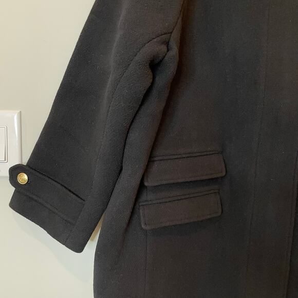 J.Crew Toscana Coat Italian Stadium Cloth Wool Midi City Classic CE180 Black 6 - Picture 4 of 16